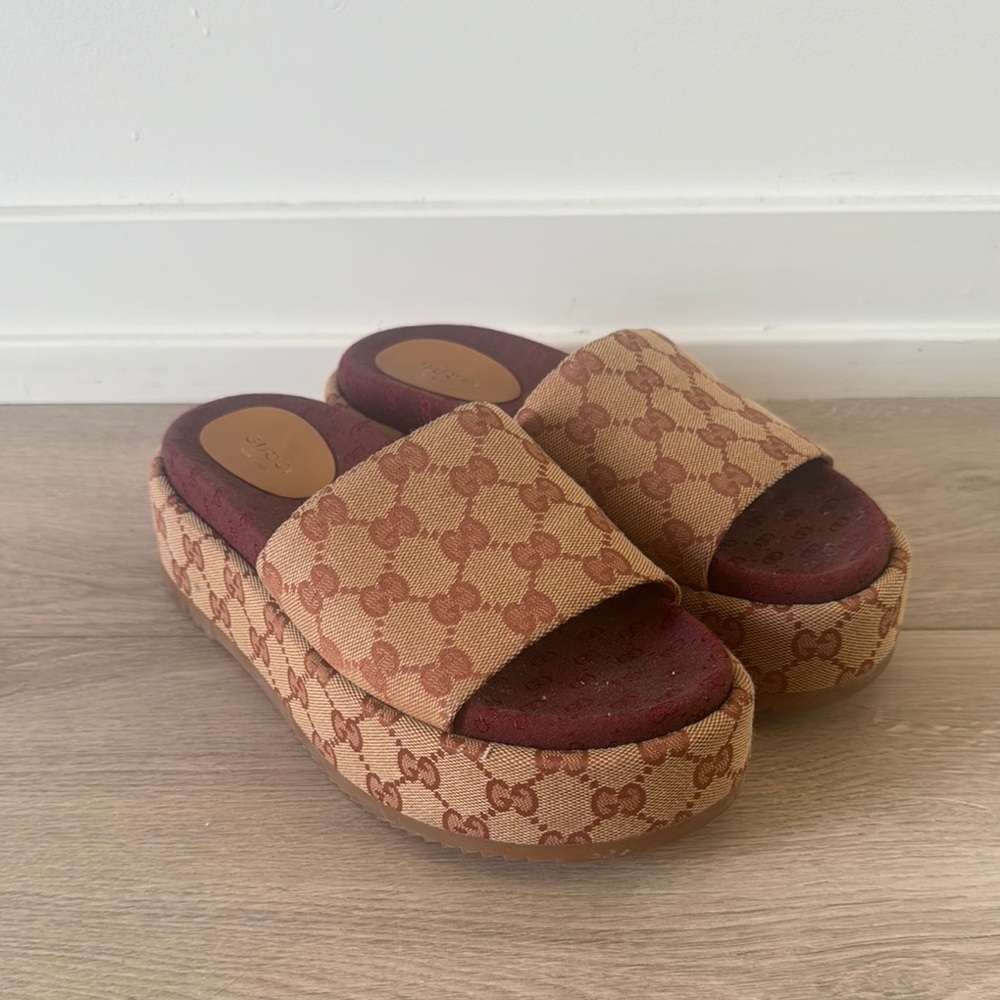 Gucci Women's Brown Platform Slides